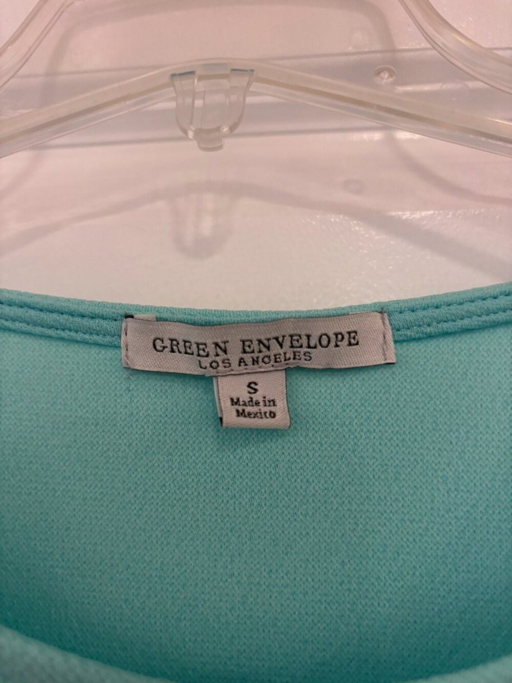 Teal Green Envelope Los Angeles Bell Sleeve Top - Picture 3 of 5